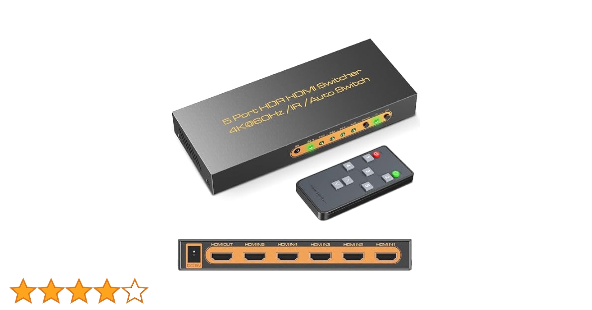 Amazon | HDMI切り替え器2.0 5入力1出力 4k@60hzHDCP2.2HDR対応